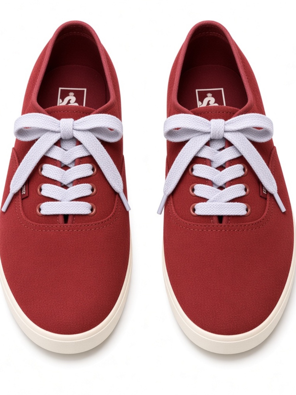 NEW Vans Authentic Suede Pomegranate/Snow White Lace Up Sneaker SZ-9.5